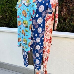 3 pairs of Bums & Roses Bamboo pajamas size 3t